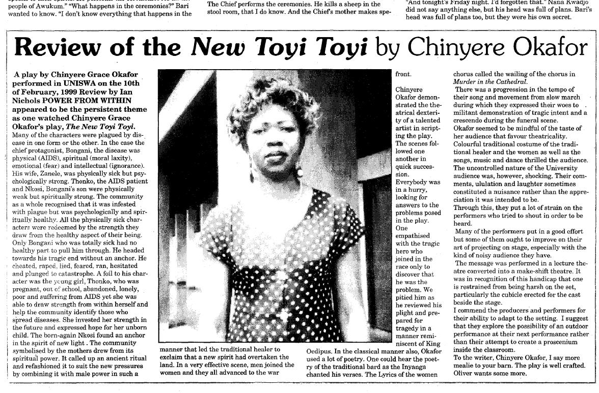 Review of Toyi-toyi performance